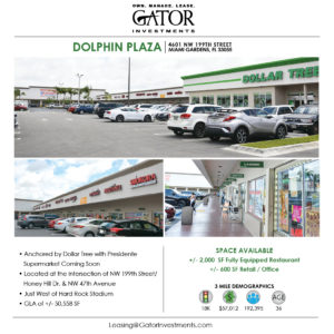 Retail, Restaurant & Office space For Lease in Miami, FL