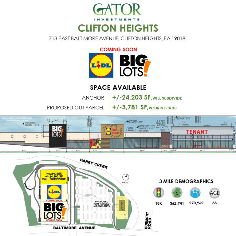 Join Big Lots & Lidl in a Newly Renovated Shopping Center Soon