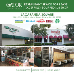 Restaurant Space For Lease in Plantation, FL