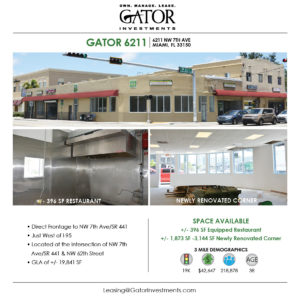 Restaurant For Lease in Miami, FL