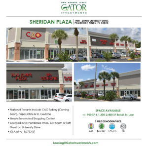 Retail Space For Lease in Pembroke Pines, FL