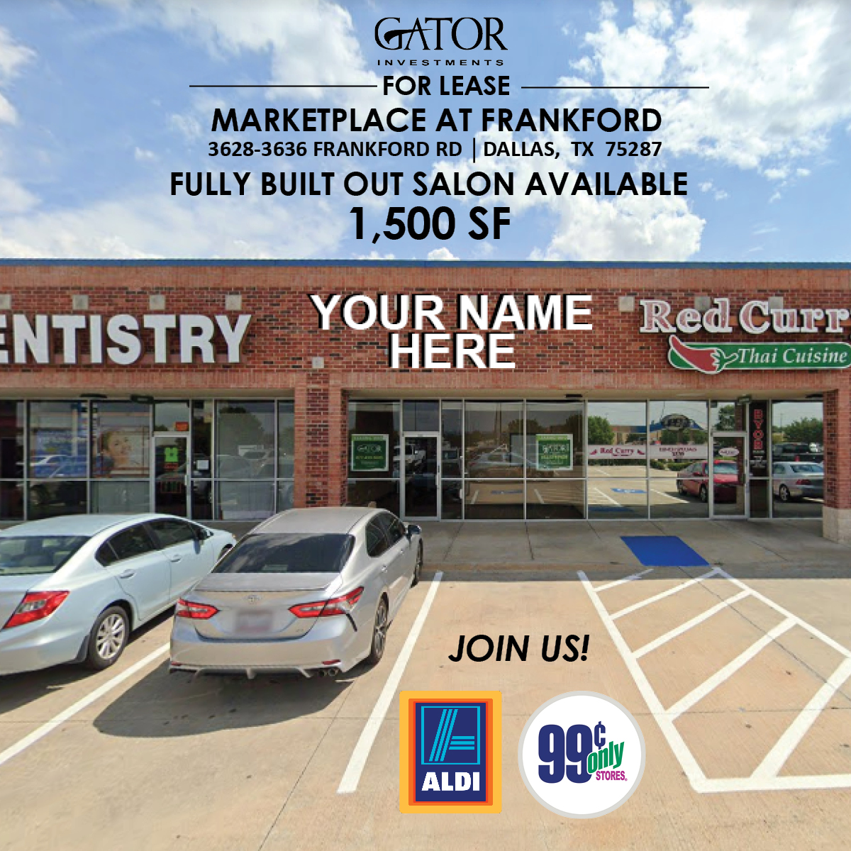 1,500 SF Fully Built Out Salon For Lease in Dallas, TX Gator Investments
