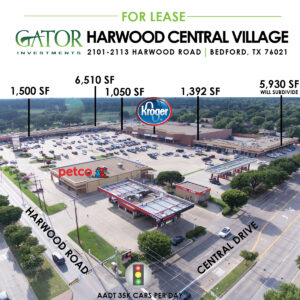 Retail Space For Lease in Gator investments owned Harwood Central Village in Bedford, TX