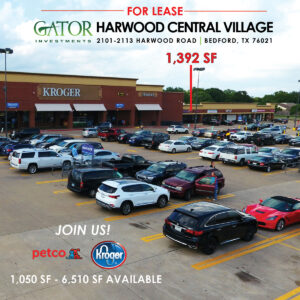 Retail space for lease in Gator Investments owned Harwood Central Village in Bedford, TX