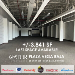 retail space for lease in Gator Investments owned Plaza Vega Baja in Vega Baja, PR