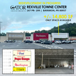 Anchor space available in Gator Investments owned Rexville Towne Center in Bayamon, PR