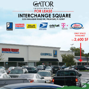 Retail space for lease in Gator Investments owned Interchange Square in Palm Bay, FL