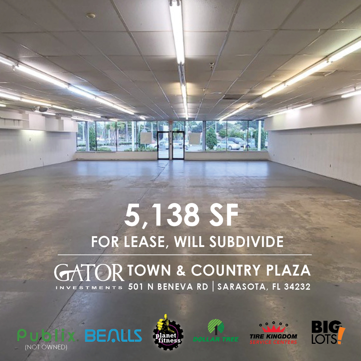 5,138 SF InLine Retail Space Available Adjacent to Bealls in Grocery