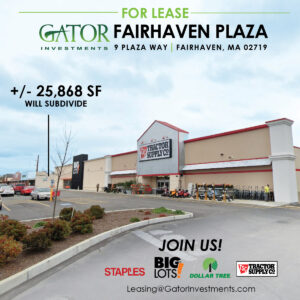 Retail space for lease in Gator Investments owned Fairhaven Plaza in Fairhaven, MA