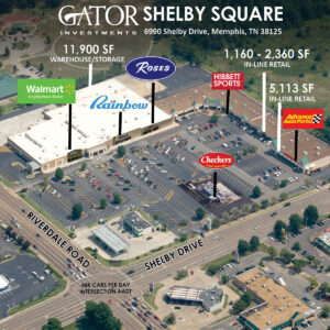 Warehouse & Retail space for lease in Gator Investments owned Shelby Square in Memphis, TN