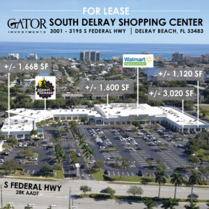 Retail space for lease in Gator Investments owned South Delray Shopping Center in Delray Beach, FL