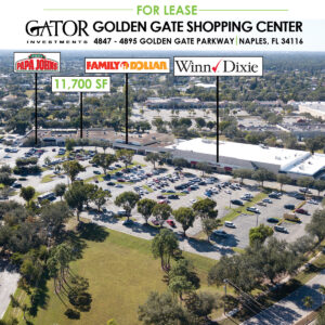 Retail space for leas in Gator Investments owned Golden Gate Shopping Center in Naples, FL