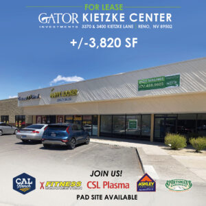 Retail space for lease in Gator Investments owned Kietzke Center in Reno, NV