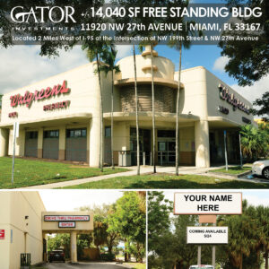 Gator Investments owned Free Standing Building for lease in Miami, FL