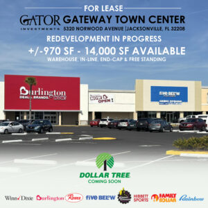Retail space for lease in Gator Investments owned Gateway Town Center in Jacksonville, FL
