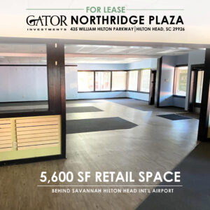Retail space for lease in Gator Investments owned Northridge Plaza on Hilton Head Island in south Carolina
