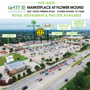 Retail space for lease in Gator Investments owned Marketplace at Flower Mound in Flower Mound, TX