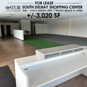 Retail space for lease in Gator Investments owned South Delray Shopping Center in Delray Beach, FL