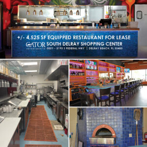 2nd Gen Restaurant Available in Gator Investments owned South Delray Shopping Center in Delray Beach, FL