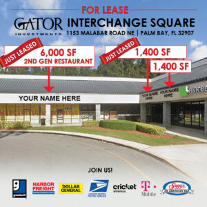 Retail space for lease in Gator Investments owned Interchange Square in Palm Bay, FL