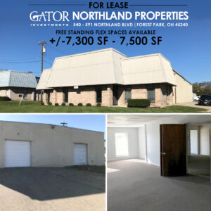 Flex space for lease in Gator Investments owned Northland properties in Forest Park, OH