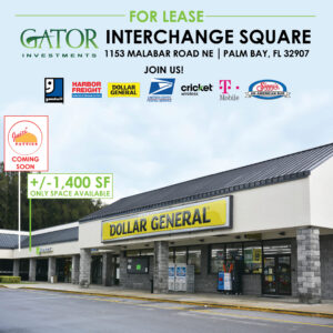 Retail space for lease in Gator Investments owned interchange Square in Palm Bay, FL