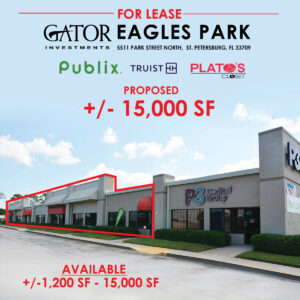 Retail space for lease in Gator Investments owned Eagles Park in St. Petersburg, FL