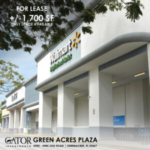 Retail space for lease in Gator Investments owned Green Acres Plaza in Greenacres, FL