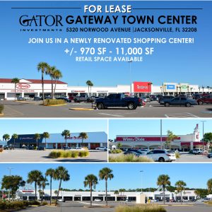 Retail space for lease in Gator Investments owned Gateway Town Center in Jacksonville, FL